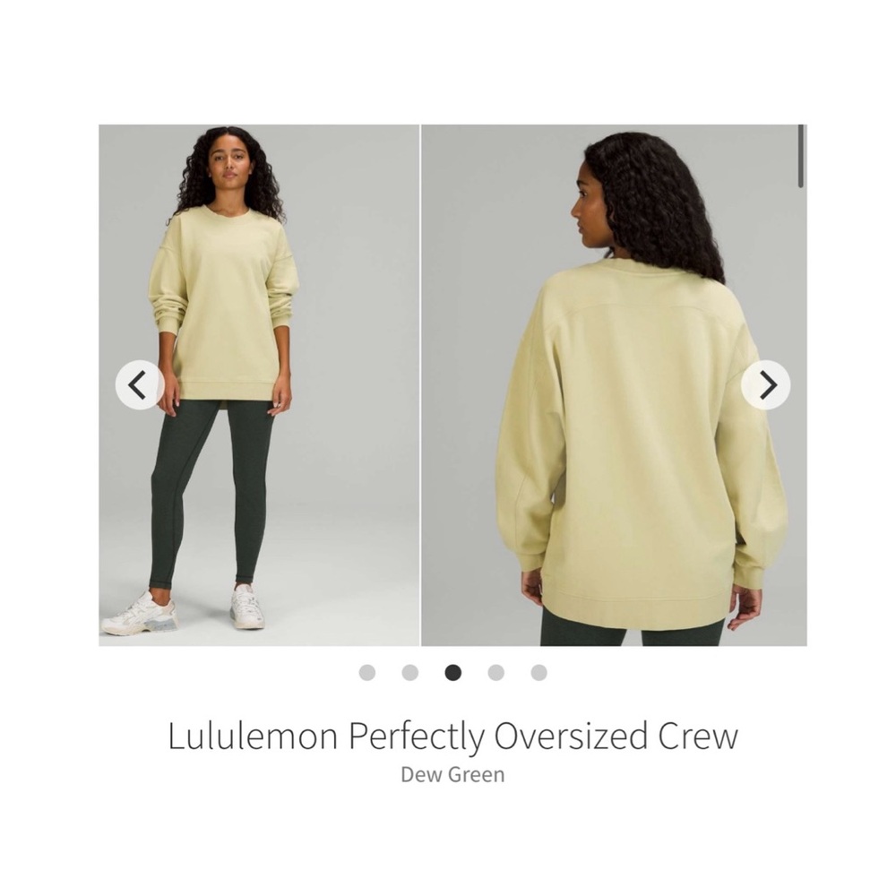 Lululemon Perfectly Oversized Crew Pullover. Size 18/20. Dew Green